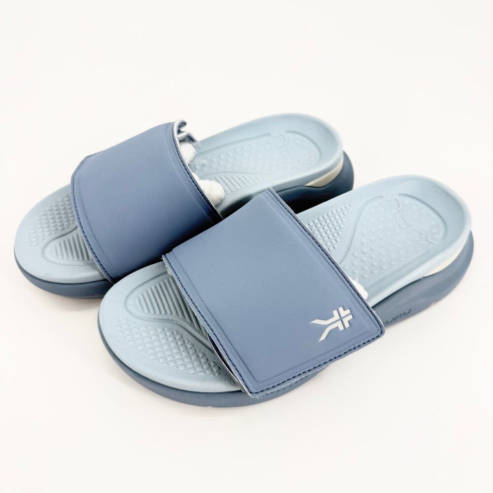 KURU Moment Recovery Slides Women 6 Blue Fog NIB Plantar Fasciitis Arch Support - Picture 3 of 9